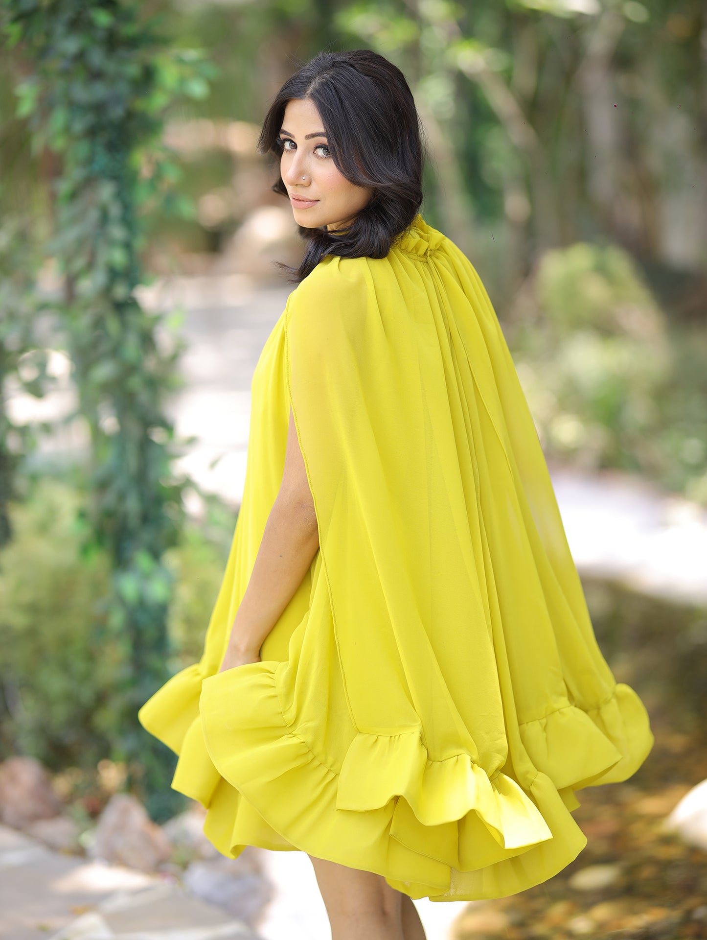 Lime Cape Dress