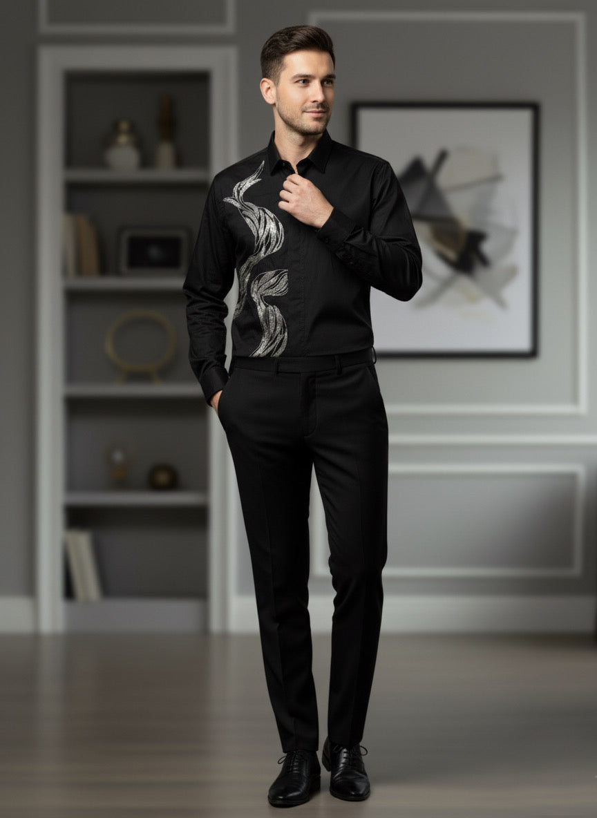 Silver Prismatic Black Shirt