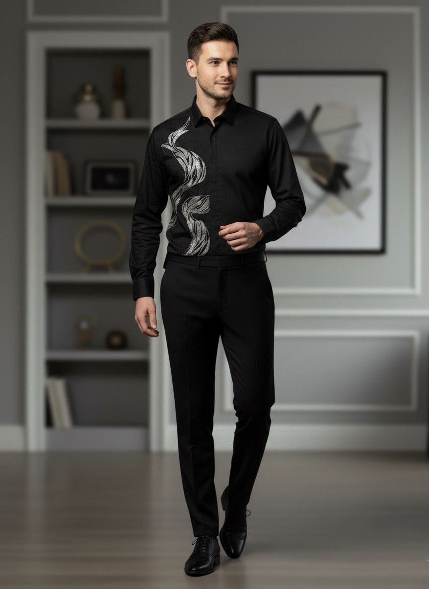 Silver Prismatic Black Shirt