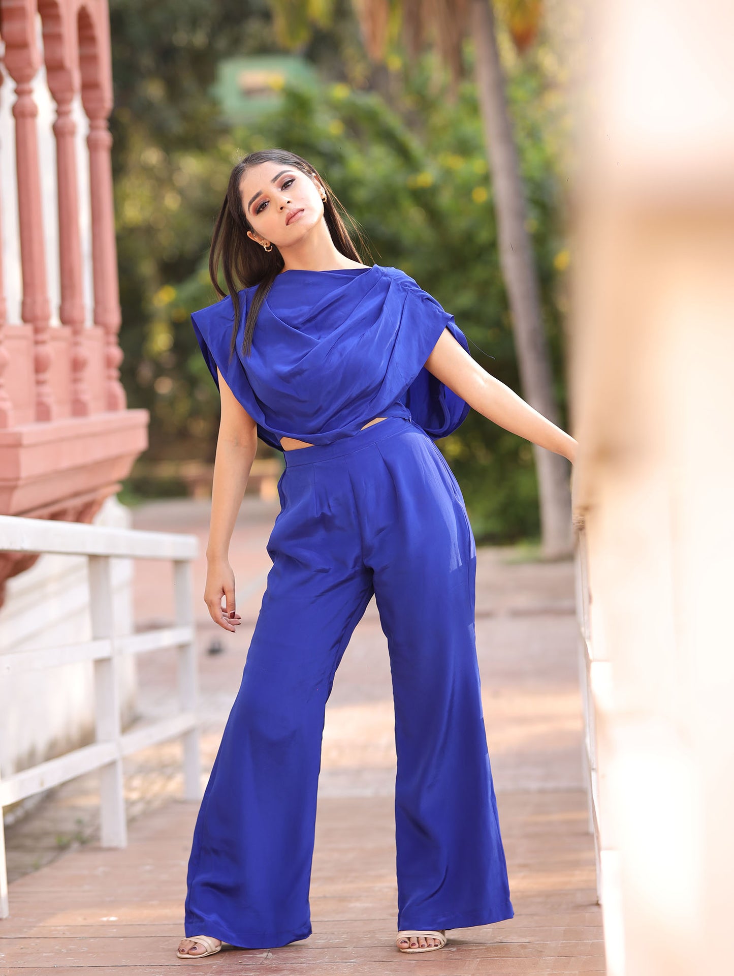 Isha Malviya in our Electric Blue Drape Cord Set