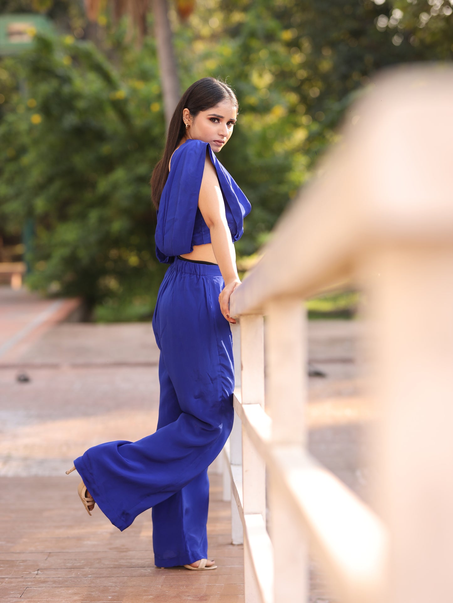 Isha Malviya in our Electric Blue Drape Cord Set