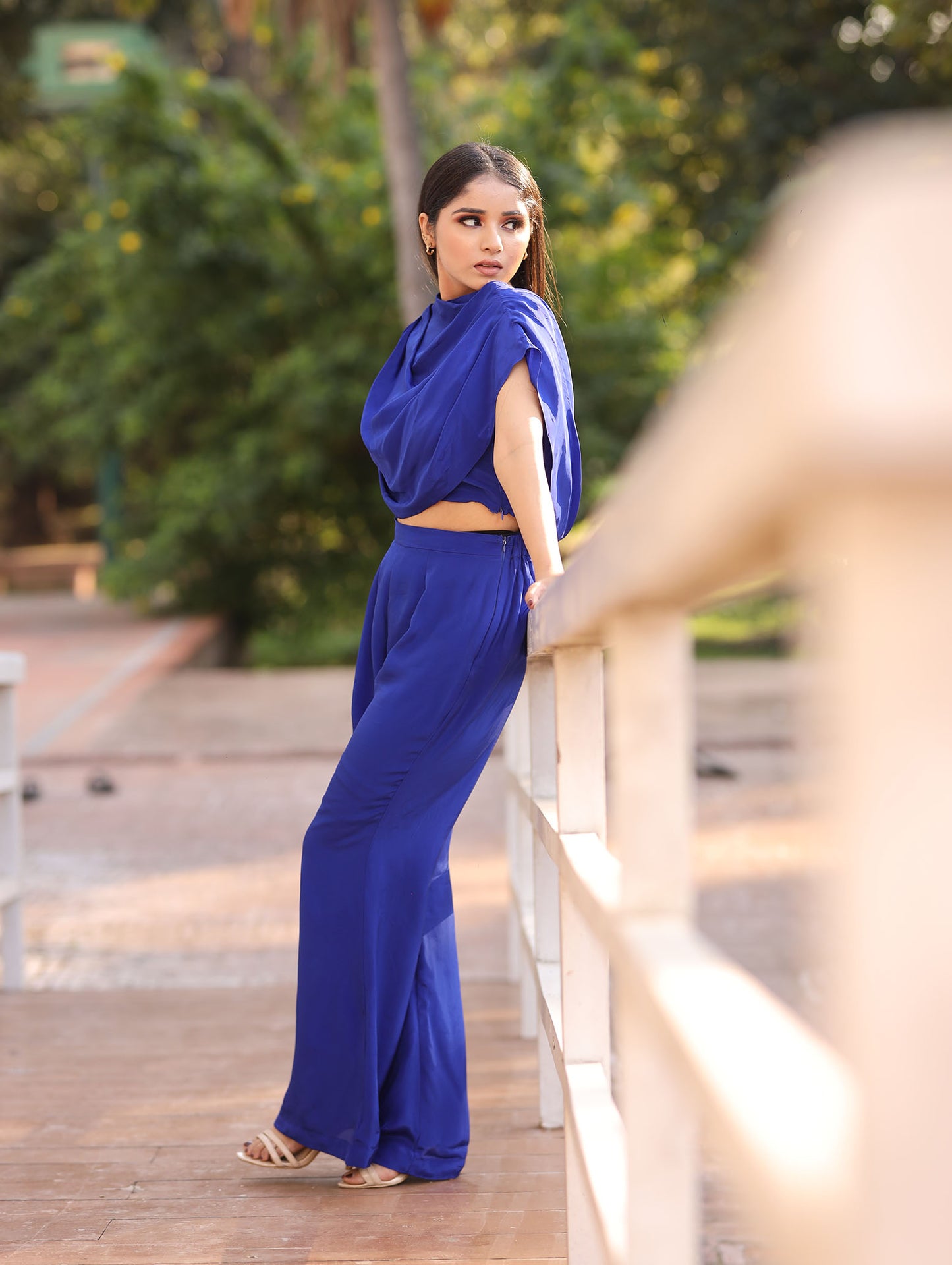 Isha Malviya in our Electric Blue Drape Cord Set