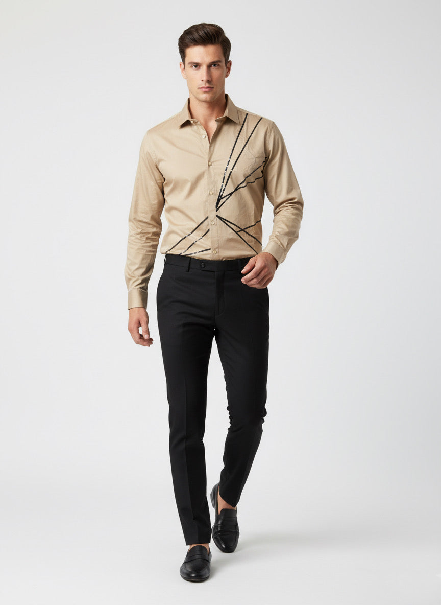 Lopsided Beige Shirt