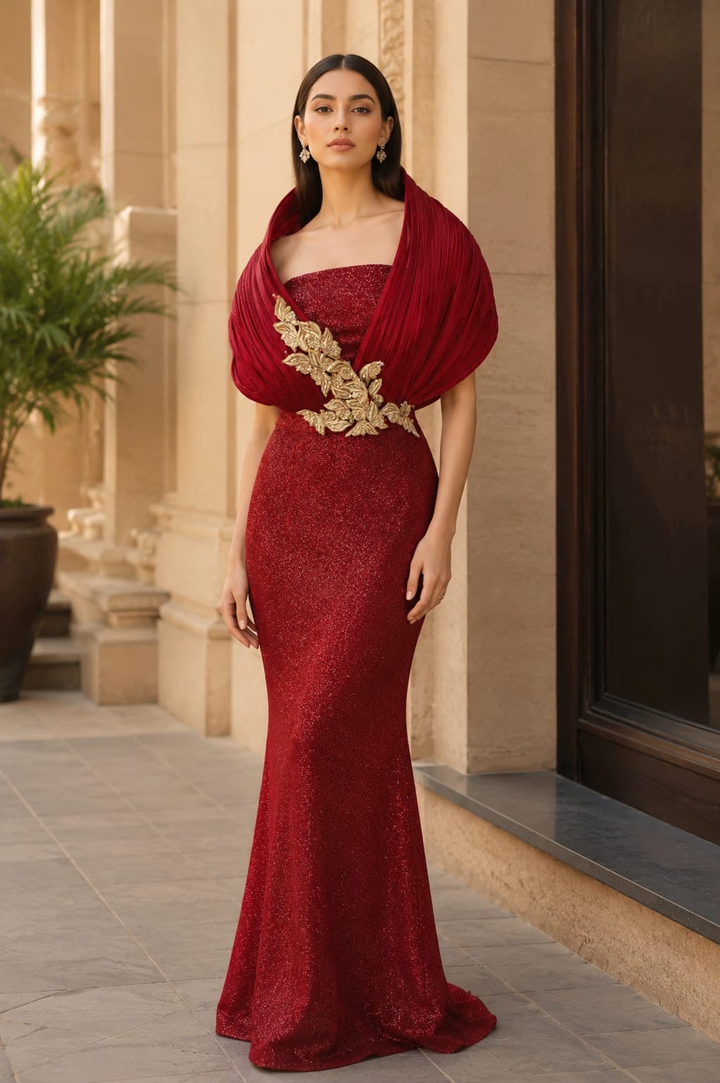 Red Structured Dress