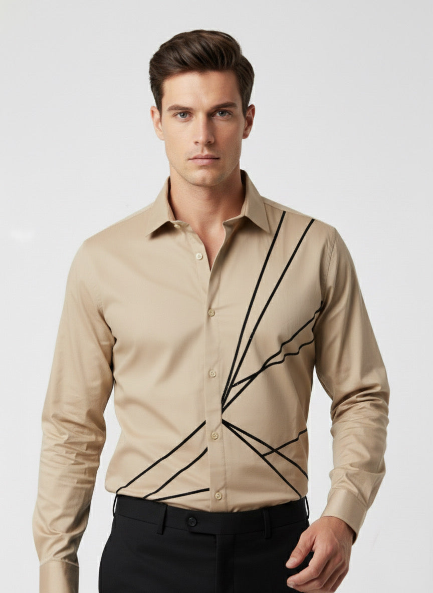 Lopsided Beige Shirt