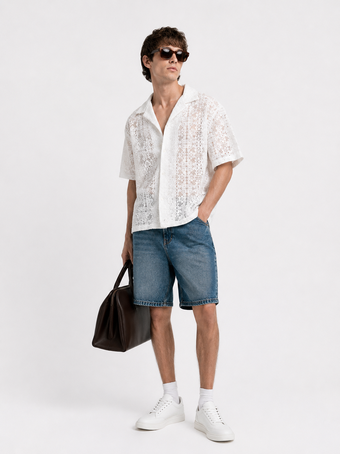 Sleek Crocket White Shirt