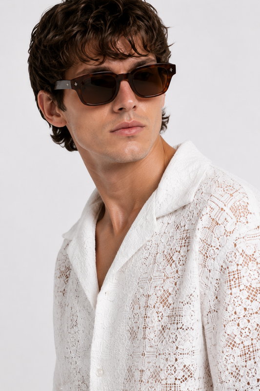 Sleek Crocket White Shirt