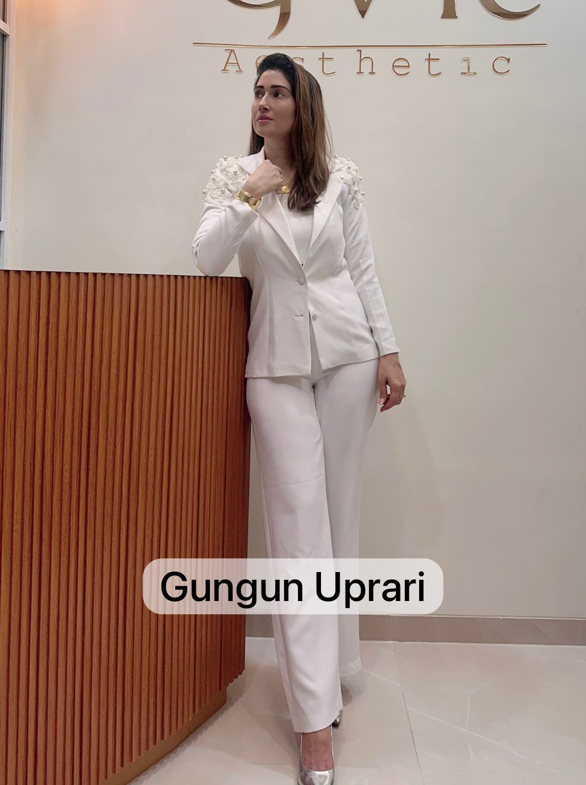 Gungun Uprari in our Pearl Coat Set